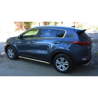 Пороги труба с подгибами d60 мм из нержавеющей стали KIA Sportage (Киа Спортейдж) с 2016 г.в.