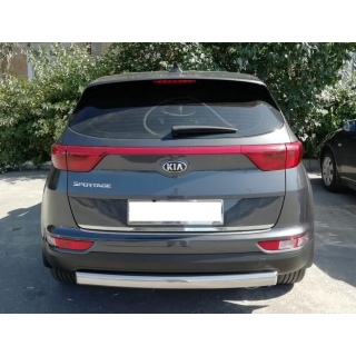Защита заднего бампера овальная d75х42 мм из нержавеющей стали KIA Sportage (Киа Спортейдж) 2016 г.в.