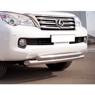 Защита переднего бампера из нержавеющей стали двойная d76-60мм LEXUS GX-460 (Лексус GX-460)