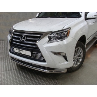 Защита переднего бампера нижняя d76 мм из нержавеющей стали LEXUS GX-460 (Лексус GX-460) с 2014 года