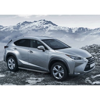 Пороги алюминиевые с нержавеющим кантом LEXUS NX 300 (Лексус NX 300) с 2014 года