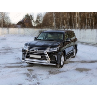 Защита переднего бампера двойная d76-75 мм LEXUS LX-450d (Лексус LX-450d)