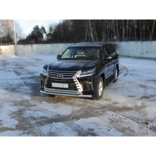 Защита переднего бампера двойная d76-50 мм LEXUS LX-450d (Лексус LX-450d)