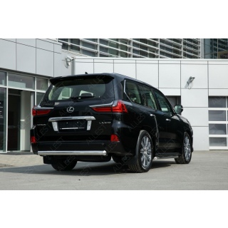 Защита заднего бампера овальная d75х42 мм LEXUS LX-450d (Лексус LX-450d) с 2015 года