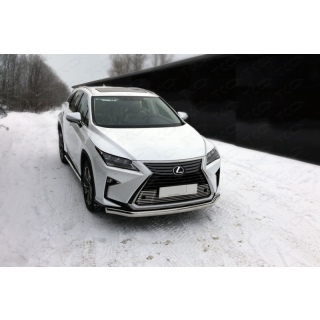 Защита переднего бампера овальная d75х42 мм Lexus RX 200t / 350 / 450h (Лексус RX 200t / 350 / 450h) с 2015 года