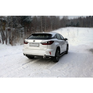 Защита заднего бампера центральная d60-42 мм Lexus RX 200t / 350 / 450h (Лексус RX 200t / 350 / 450h) с 2015 года