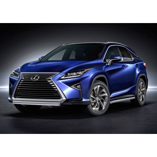 Защита переднего бампера овальная короткая d75х42 мм Lexus RX 200t / 350 / 450h (Лексус RX 200t / 350 / 450h) с 2015 года