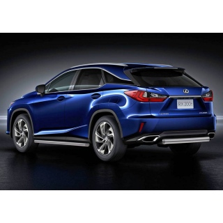Защита заднего бампера овальная d75х42 мм Lexus RX 200t / 350 / 450h (Лексус RX 200t / 350 / 450h) с 2015 года