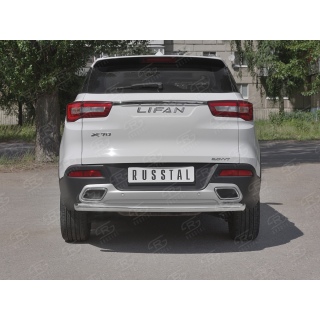 Защита заднего бампера d63 мм LIFAN X-70 (Лифан Х-70) с 2018 года