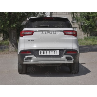 Защита заднего бампера овальная d75х42 мм LIFAN X-70 (Лифан Х-70) с 2018 года