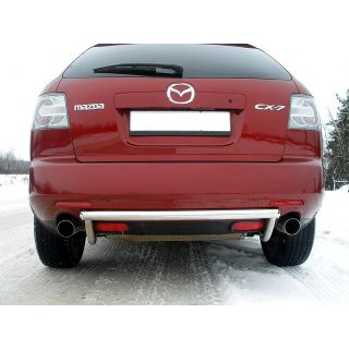 Защита заднего бампера из нержавеющей стали центральная 42 мм MAZDA CX-7 (Мазда СХ-7)