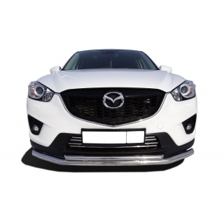 Защита переднего бампера двойная d60-42 мм из нержавеющей стали MAZDA CX-5 (Мазда СХ-5)