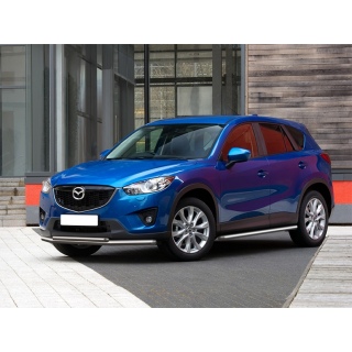 Защита переднего бампера двойная 57-42 мм из нержавеющей стали MAZDA CX-5 (Мазда СХ-5)