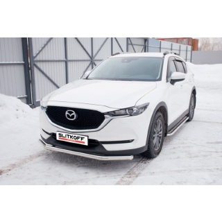 Защита переднего бампера d57 мм Mazda CX-5 (Мазда СХ-5) с 2017 года
