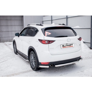 Защита заднего бампера центральная d57 мм Mazda CX-5 (Мазда СХ-5) с 2017 года