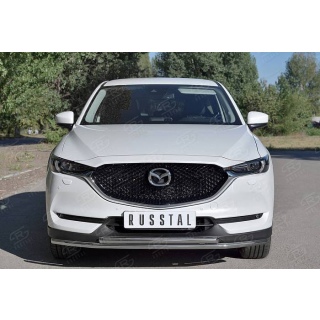 Защита переднего бампера двойная d42-42 мм Mazda CX-5 (Мазда СХ-5) с 2017 года