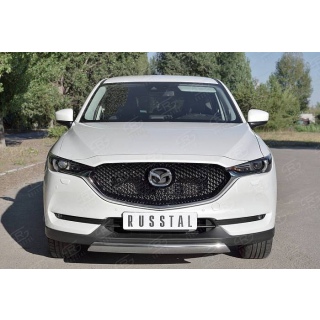 Защита переднего бампера овальная короткая d75х42 мм Mazda CX-5 (Мазда СХ-5) с 2017 года