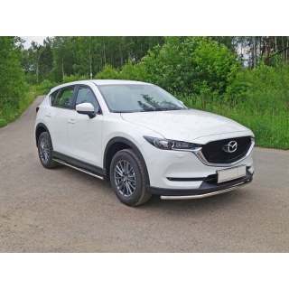 Защита переднего бампера d42 мм Mazda CX-5 (Мазда СХ-5) с 2017 года