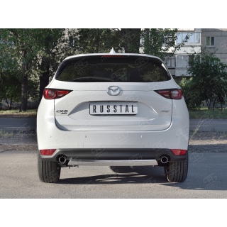 Защита заднего бампера короткая овальная d75х42 мм Mazda CX-5 (Мазда СХ-5) с 2017 года