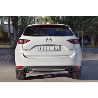 Защита заднего бампера двойная d63-42 мм Mazda CX-5 (Мазда СХ-5) с 2017 года