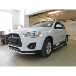 Защита переднего бампера из нержавеющей стали d42 мм MITSUBISHI ASX (Митсубиши ASX) с 2013 года