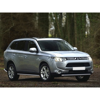 Защита переднего бампера d57 мм из нержавеющей стали MITSUBISHI Outlander (Митсубиши Аутлендер) с 2012 по 2014 год