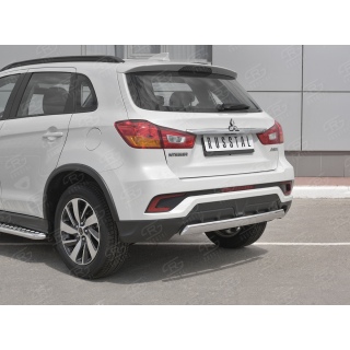 Защита заднего бампера овальная d75х42 мм Mitsubishi ASX (Митсубиши ASX) с 2017 года