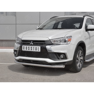 Защита переднего бампера d63 мм Mitsubishi ASX (Митсубиши ASX) с 2017 года
