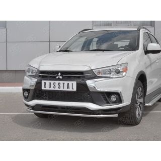 Защита переднего бампера d42 мм Mitsubishi ASX (Митсубиши ASX) с 2017 года