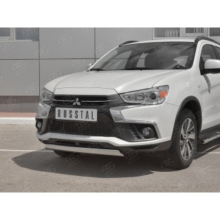 Защита переднего бампера овальная d75х42 мм Mitsubishi ASX (Митсубиши ASX) с 2017 года