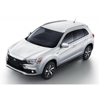 Пороги алюминиевые с черным стальным кантом MITSUBISHI ASX (Митсубиши ASX) с 2017 года
