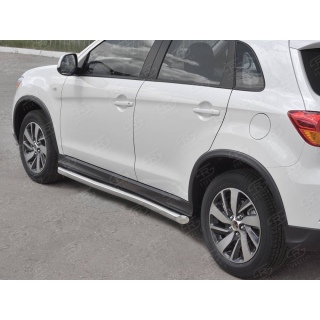 Пороги труба d63 мм из нержавеющей стали MITSUBISHI ASX (Митсубиши ASX) с 2017 года