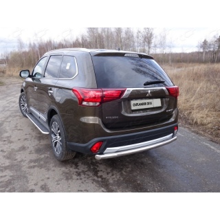 Защита заднего бампера из нержавеющей стали d60 мм MITSUBISHI Outlander (Митсубиши Аутлендер) c 2015 по 2018 год