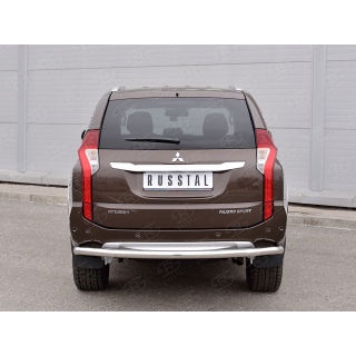 Защита заднего бампера из нержавеющей стали d63 мм MITSUBISHI Pajero Sport (Митсубиши Паджеро Спорт) с 2016 года