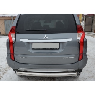Защита заднего бампера из нержавеющей стали d76 мм MITSUBISHI Pajero Sport (Митсубиши Паджеро Спорт) с 2016 года