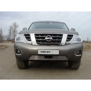 Решетка радиатора из нержавеющей стали 16 мм NISSAN Patrol 2014г (Ниссан Патрол)