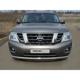 Защита передняя из нержавеющей стали нижняя 76 мм NISSAN Patrol (Ниссан Патрол) 2014г