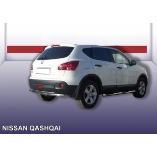 Защита заднего бампера из нержавеющей стали двойная 60-42 мм NISSAN Qashqai (Ниссан Кашкай)