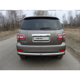 Защита задняя из нержавеющей стали (овальная) 75х42 мм NISSAN Patrol (Ниссан Патрол) 2014г