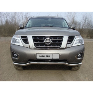 Защита переднего бампера из нержавеющей стали  (кенгурин) 60 мм NISSAN Patrol (Ниссан Патрол) 2014г