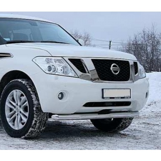 Защита переднего бампера  из нержавеющей стали 76 мм NISSAN Patrol (Ниссан Патрол)