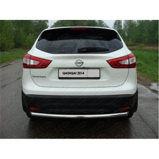 Защита задняя из нержавеющей стали 42 мм NISSAN Qashqai (Ниссан Кашкай) c 2014г.