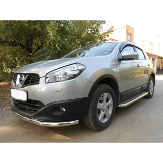 Защита переднего бампера из нержавеющей стали 60 мм NISSAN Qashqai (Ниссан Кашкай)
