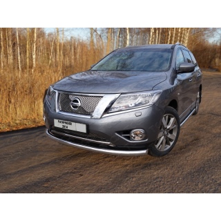 Защита переднего бампера 76 мм NISSAN Pathfinder (Ниссан Патфайндер) c 2014 года