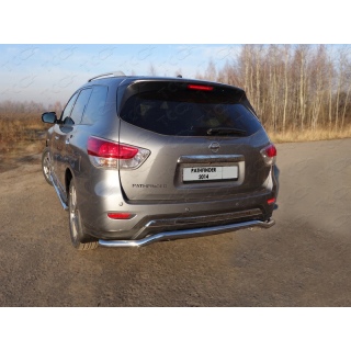 Защита заднего бампера 60 мм из нержавеющей стали NISSAN Pathfinder (Ниссан Патфайндер) c 2014 года