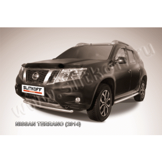 Защита переднего бампера из нержавеющей стали d42 мм NISSAN Terrano (Ниссан Террано) c 2014 г.