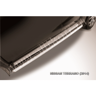 Пороги труба из нержавеющей стали d57 мм NISSAN Terrano (Ниссан Террано) с 2014 г.