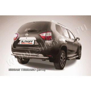 Защита заднего бампера двойная из нержавеющей стали d42-42 мм NISSAN Terrano (Ниссан Террано) с 2014 г.