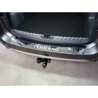 Накладка на задний бампер зеркальная с надписью TERRANO NISSAN Terrano (Ниссан Террано) с 2014 г.