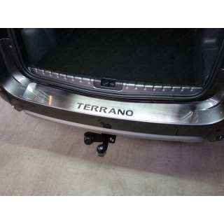 Накладка на задний бампер шлифованная с надписью TERRANO NISSAN Terrano (Ниссан Террано) с 2014 г.